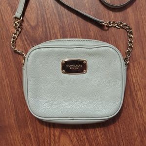 Michael Kors beige leather crossbody bag